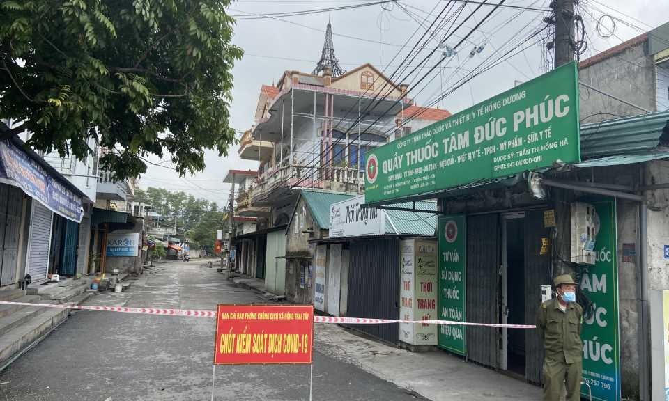 Thị xã Đông Triều đã thực hiện phong tỏa tạm thời thôn Lâm Xá 1, xã Hồng Thái Tây từ 0h ngày 3/11.