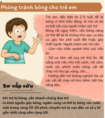 Khuyến cáo phòng tránh tai nạn thương tích khi trẻ học ở nhà của trường Tiểu học Hoàng Hoa Thám.