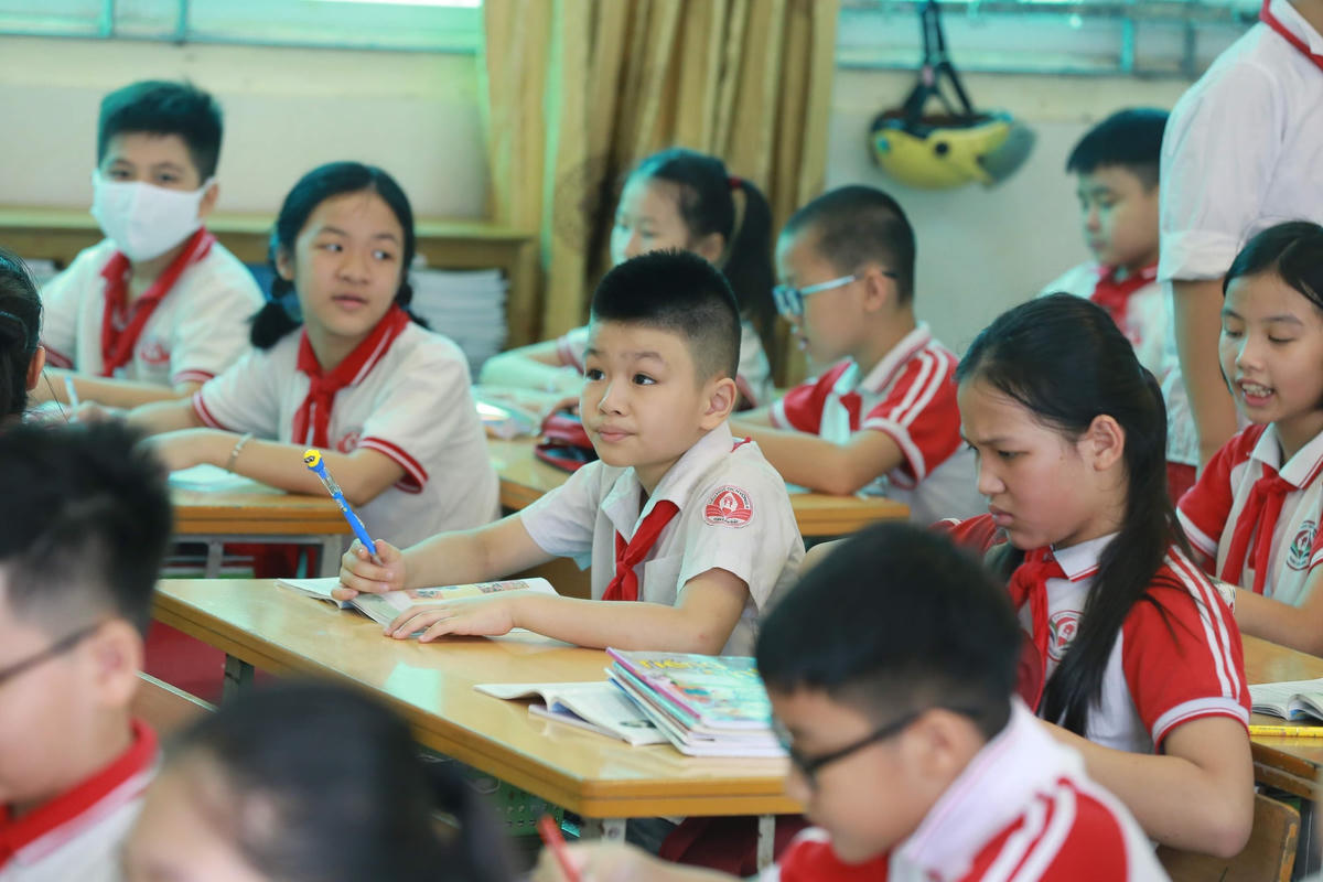 Học sinh tiểu học. Ảnh Quang Vinh.