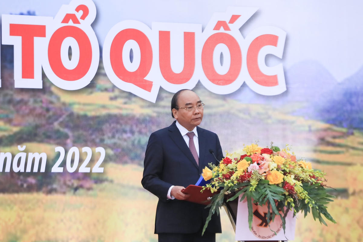 Chủ tịch nước Nguyễn Xuân Phúc phát biểu tại buổi lễ.