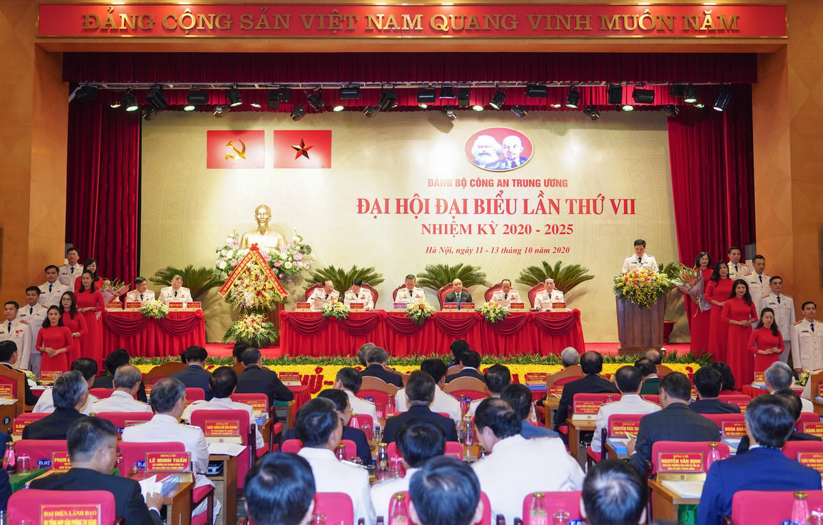 Phiên chính thức của Đại hội Đảng bộ Công an Trung ương lần thứ VII diễn ra trong ngày 12 và 13/10. Ảnh: VGP.