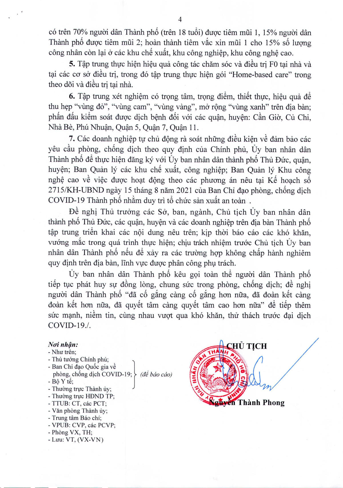 TP Hồ Chí Minh chính thức giãn cách xã hội thêm 30 ngày