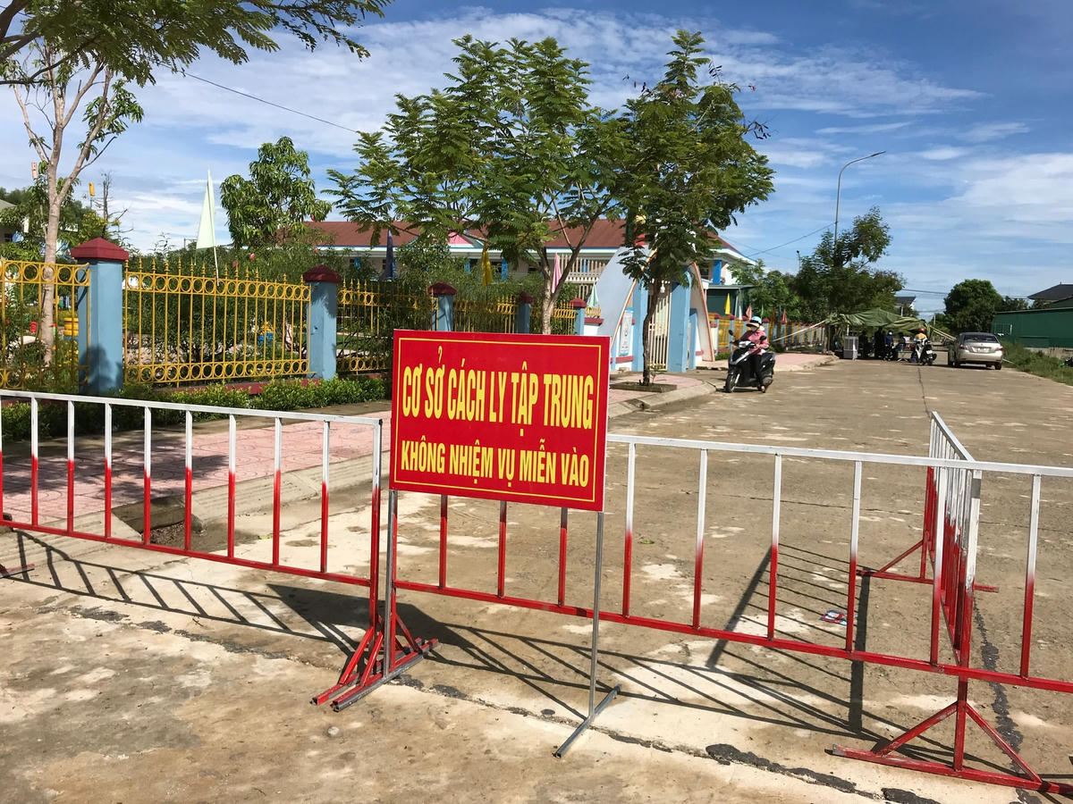 Điểm cách ly Trường mầm non thị trấn Thạch Hà.