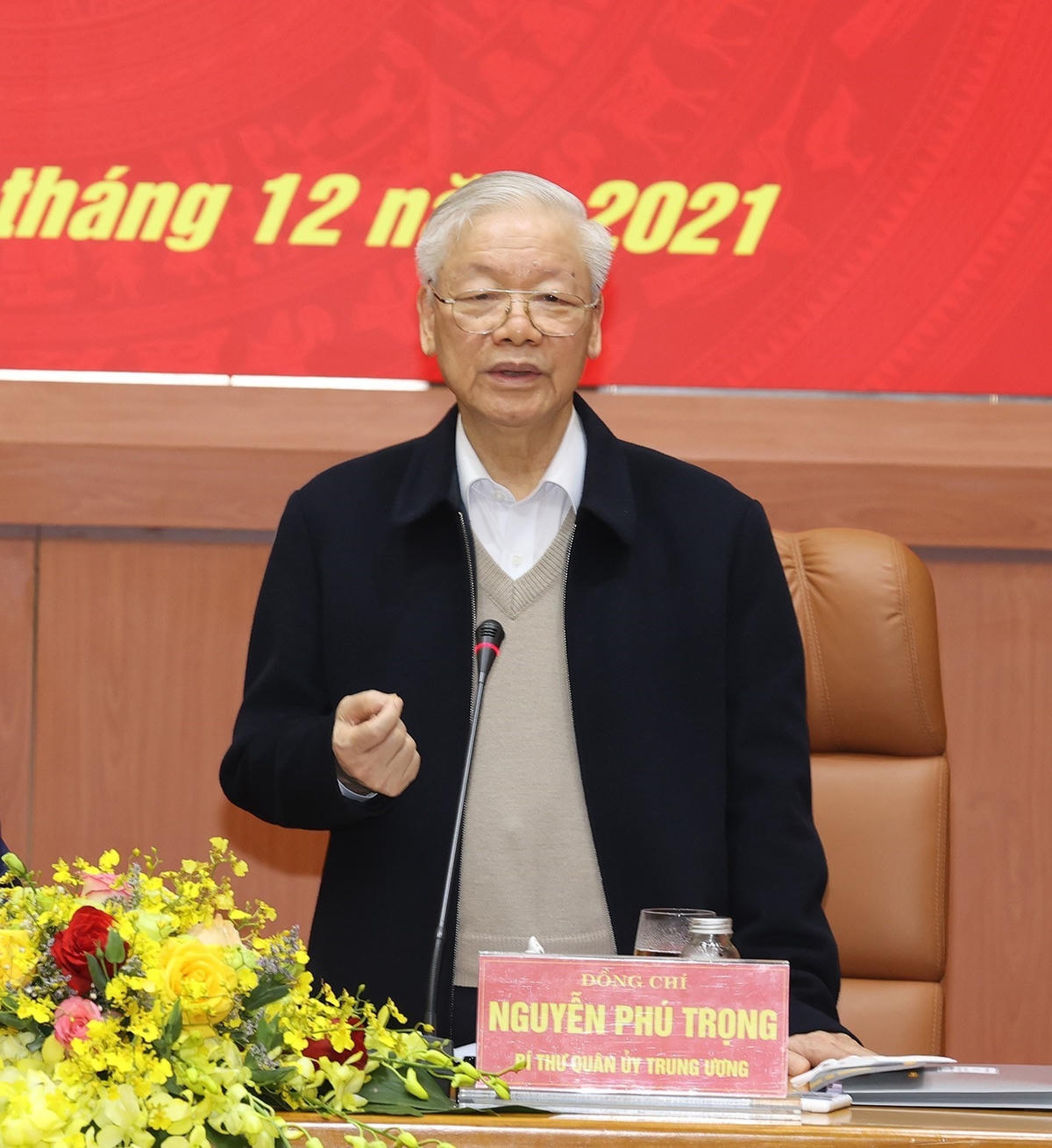 Tổng Bí thư Nguyễn Phú Trọng, Bí thư Quân ủy Trung ương chủ trì hội nghị.