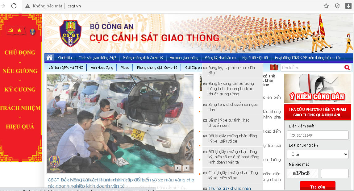 Cổng thông tin điện tử Cục Cảnh sát giao thông