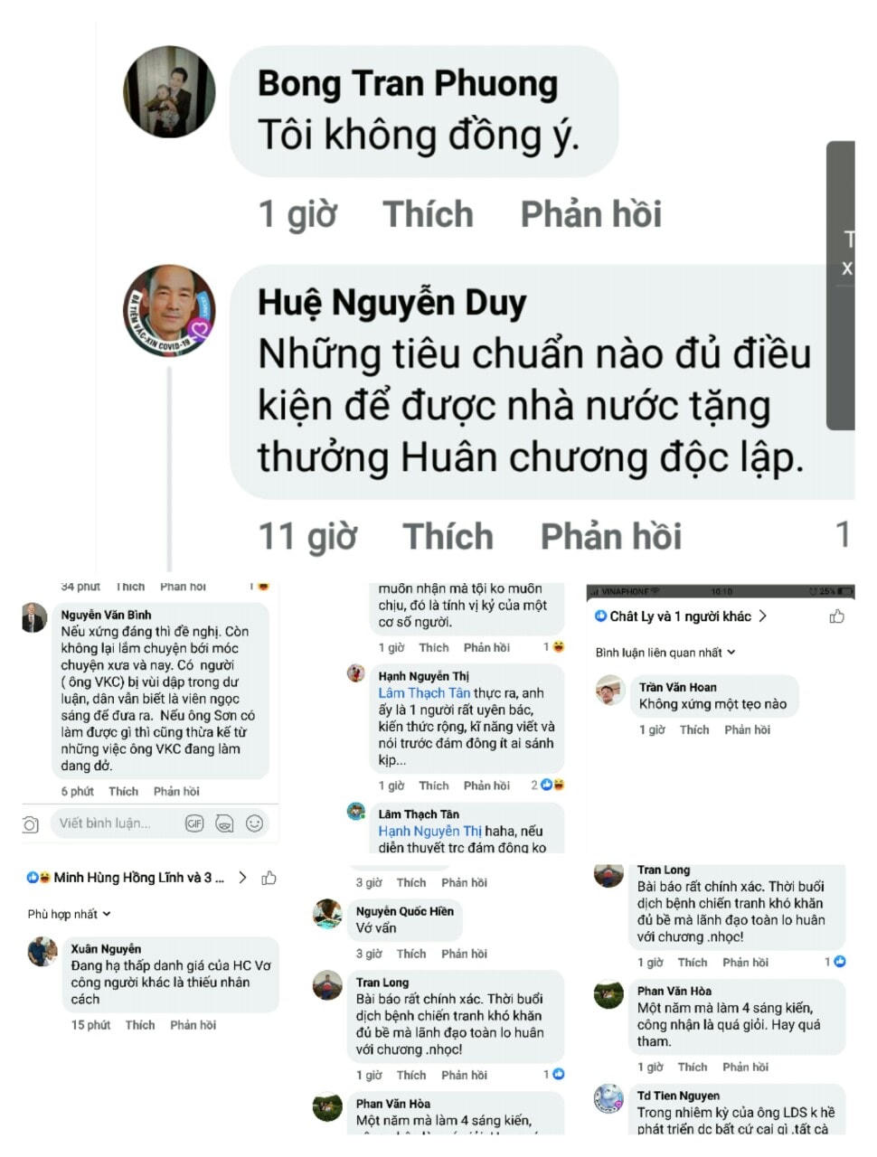 Một số ý kiến của người dân trên mạng xã hội Facebook.