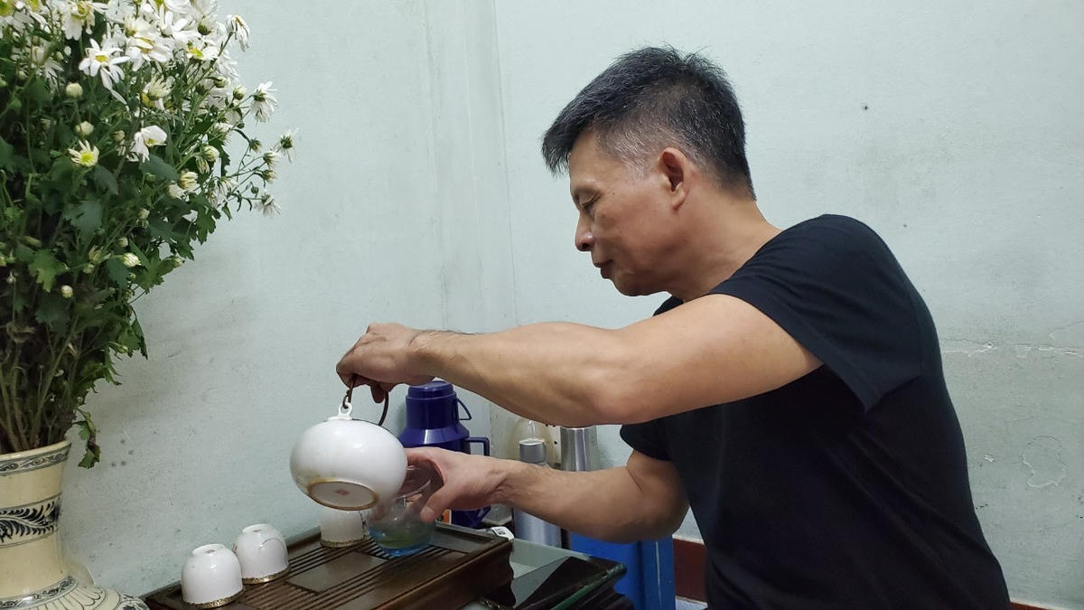 Mọi sinh hoạt trong cuộc sống đều được ông Quý luyện tập.