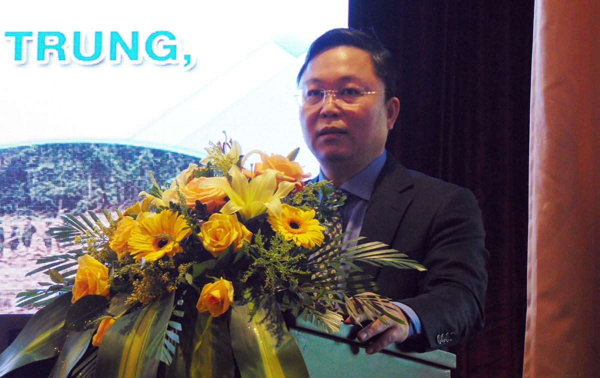 Ông Lê Trí Thanh, Chủ tịch UBND tỉnh Quảng Nam phát biểu hội thảo.