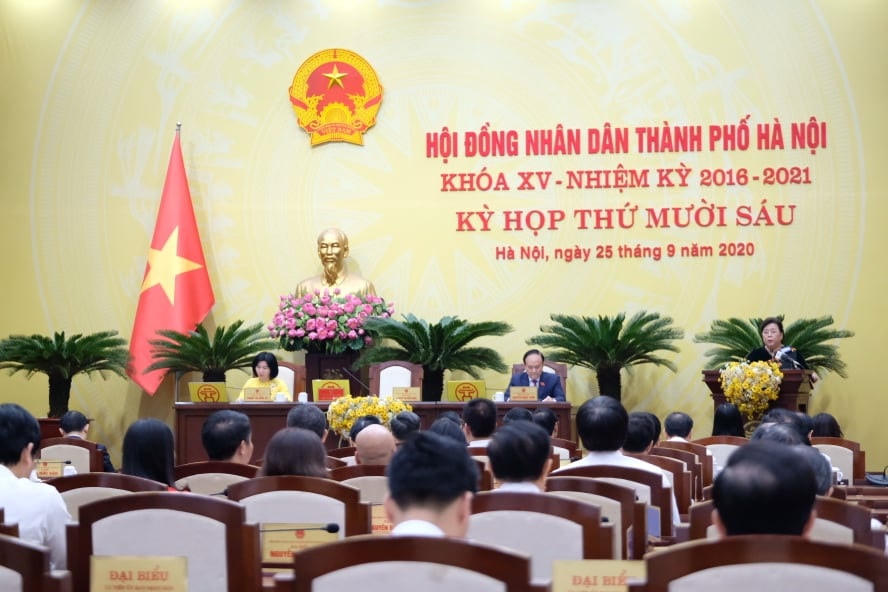 Phiên họp bất thường HĐND TP Hà Nội diễn ra sáng nay.