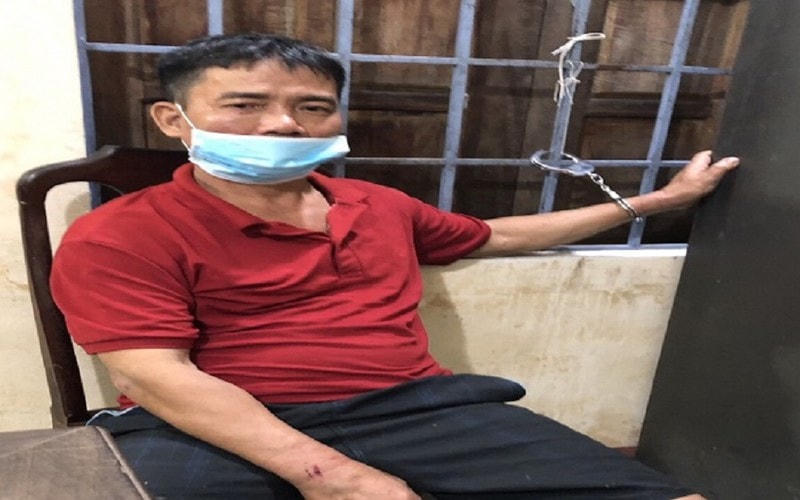 Đối tượng Võ Đức Cường tại cơ quan Công an. Ảnh: Công an cung cấp.