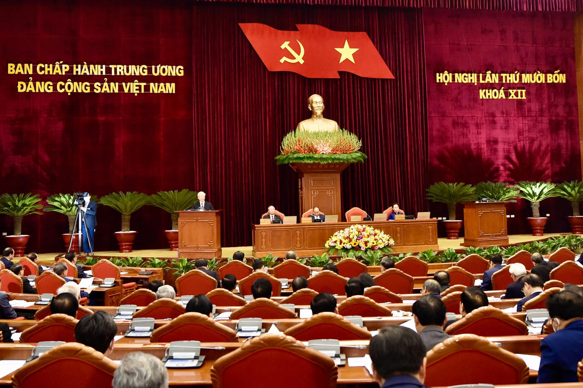 Phiên khai mạc Hội nghị Trung ương lần thứ 14. Ảnh: VGP.  