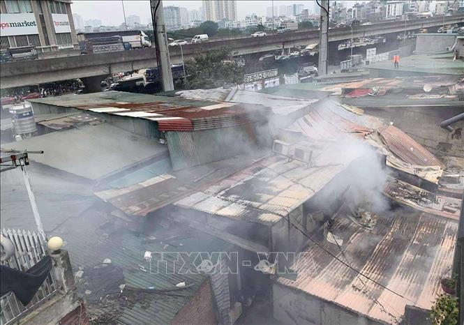 Hiện trường vụ cháy. Ảnh: TTXVN phát.
