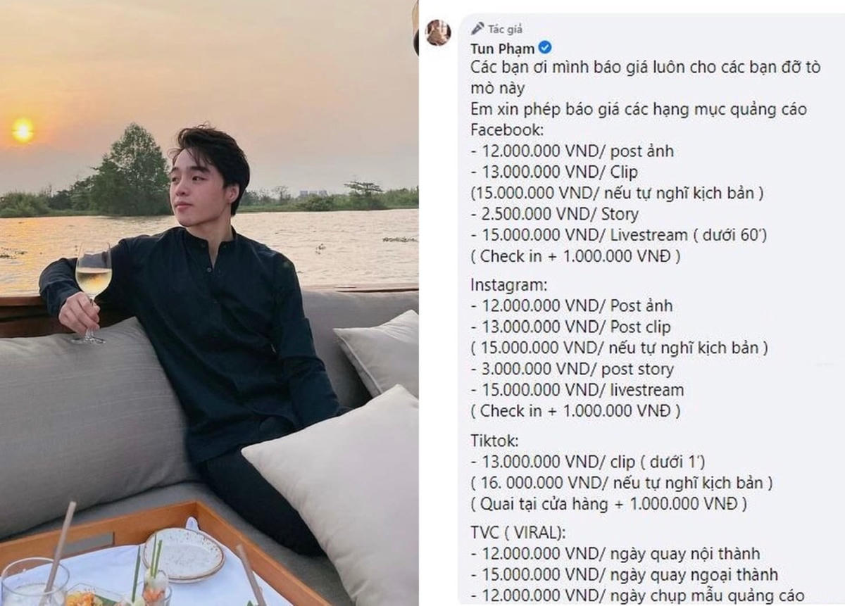 Bảng báo giá của Tun Phạm.