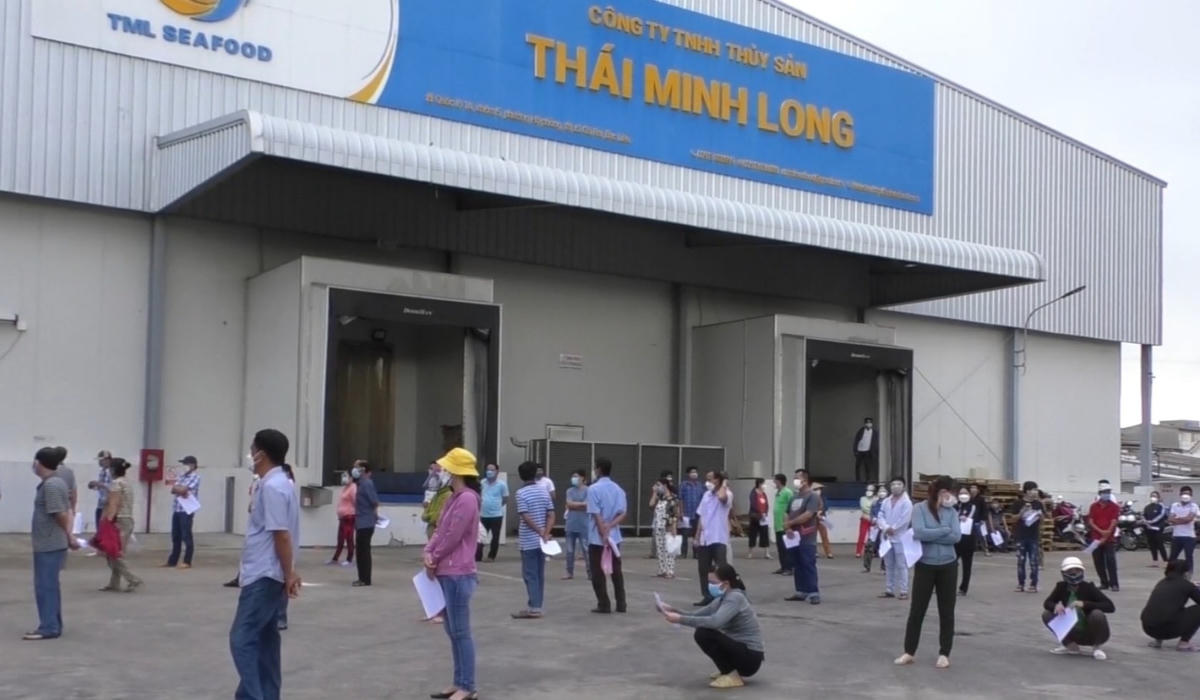 Đến thời điểm công nhân của Công ty TNHH thủy sản Thái Minh Long đã tiêm vaccine mũi 2 đạt 99%.