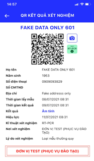 Người dân sẽ được trả kết quả xét nghiệm dưới dạng QR Code (Ảnh: HMC).