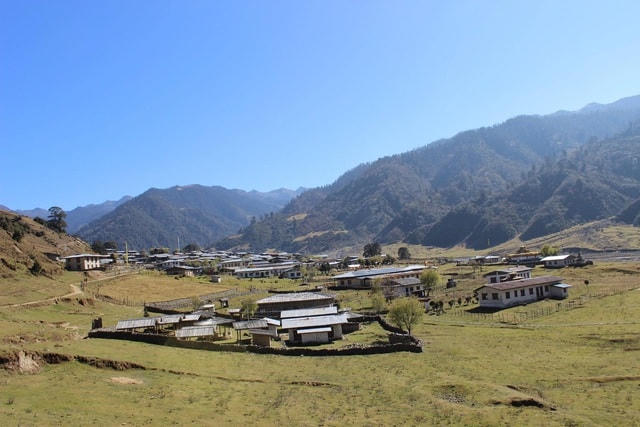 Bản làng nơi cô gái Việt sinh sống ở Bhutan.  