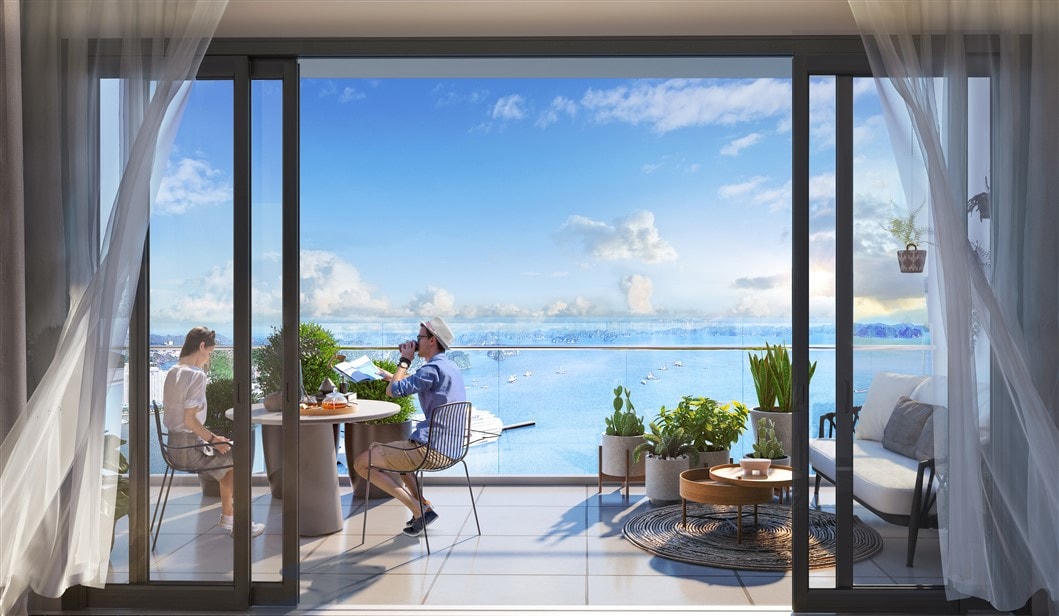 View trác tuyệt từ ban công căn hộ. Ảnh minh họa 