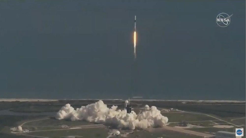 Hình ảnh về vụ phóng tàu vũ trụ Dragon phiên bản được nâng cấp khoang chở hàng. (Nguồn: NASA).