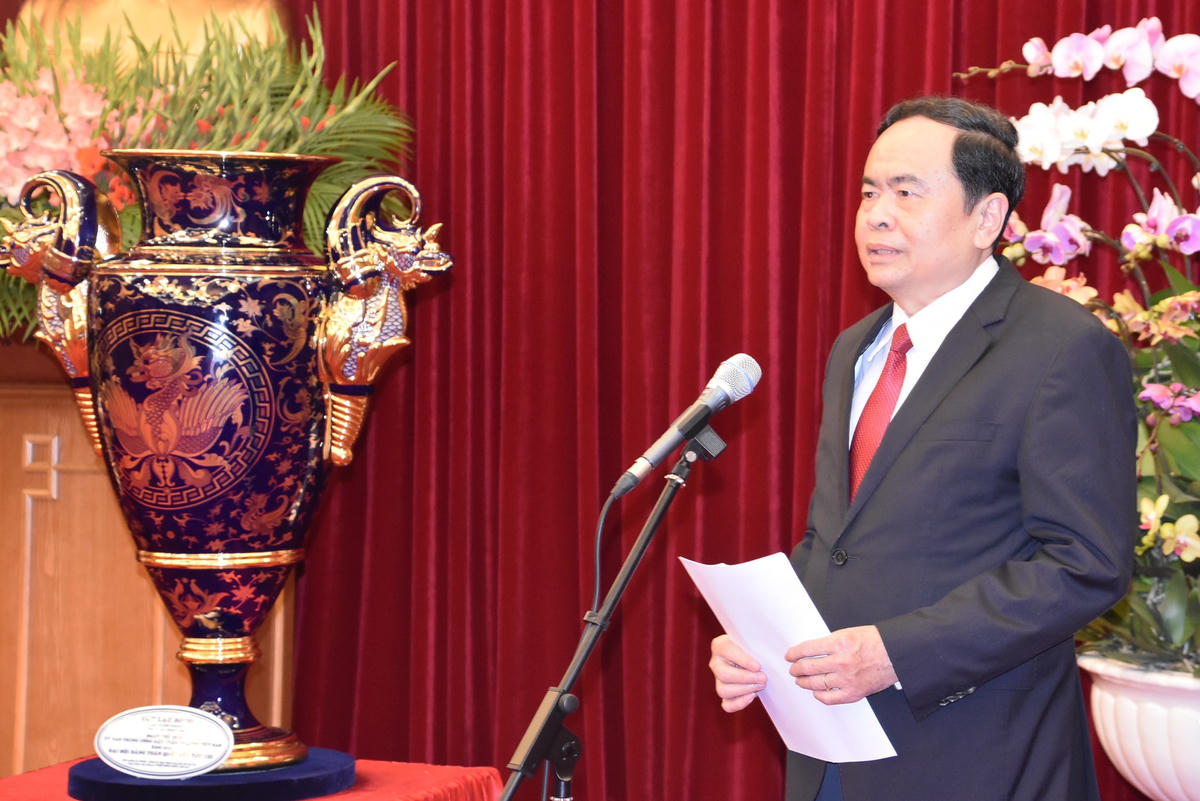 Chủ tịch UBTƯ MTTQ Việt Nam Trần Thanh Mẫn phát biểu tại chương trình.