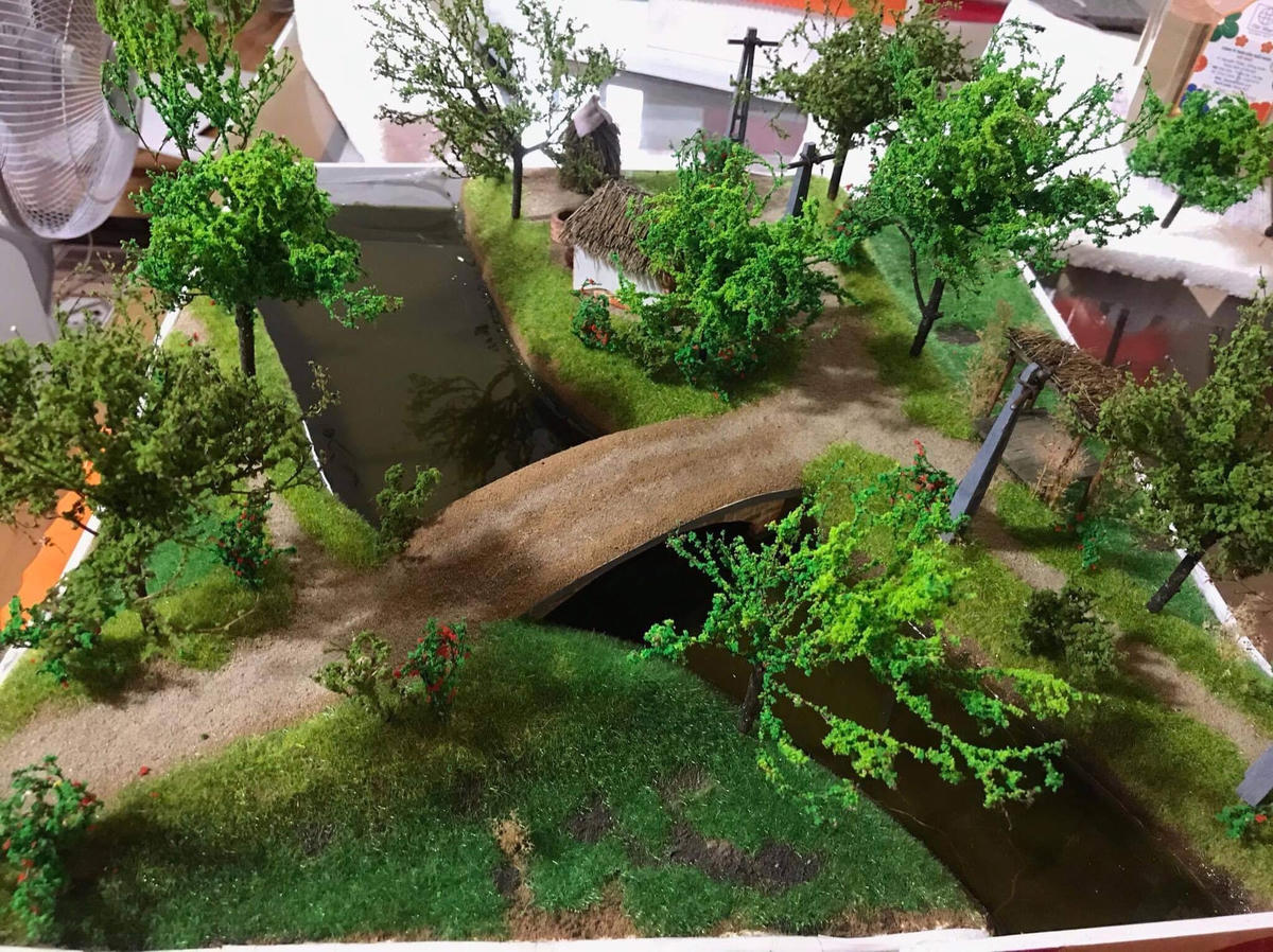 Khung cảnh sông nước miền Tây do Tuấn Anh sáng tạo. 