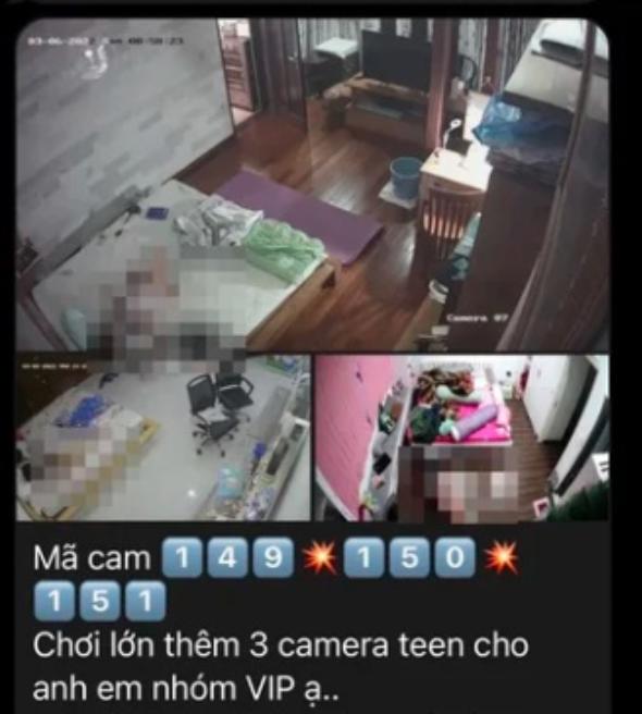 Nhiều clip nhạy cảm được hack từ camera nhà riêng được rao bán tràn lan trên các hội nhóm Telegram.
