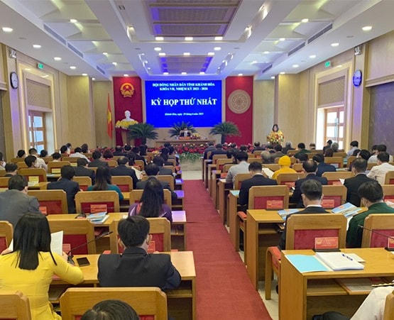 Quang cảnh khai mạc kỳ họp thứ nhất, HĐND tỉnh Khánh Hòa khóa VII nhiệm kỳ 2021 – 2026.