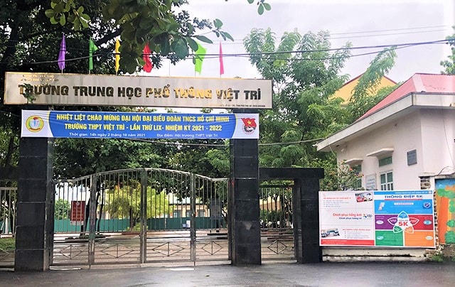 Trường THPT Việt Trì tạm thời cho học sinh nghỉ học. Nguồn: SKĐS.