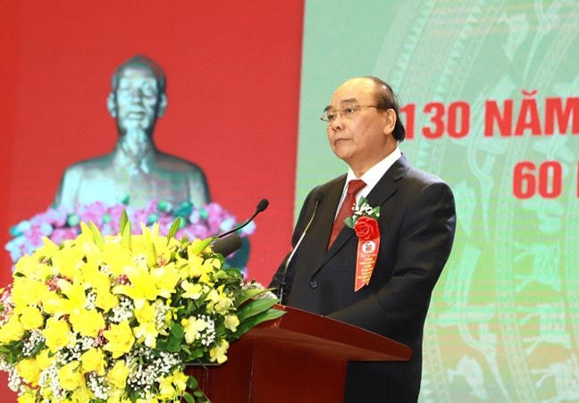 Chủ tịch nước Nguyễn Xuân Phúc phát biểu tại buổi lễ kỷ niệm.