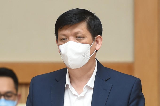 Bộ trưởng Bộ Y tế Nguyễn Thanh Long phát biểu tại cuộc họp. Ảnh: VGP.