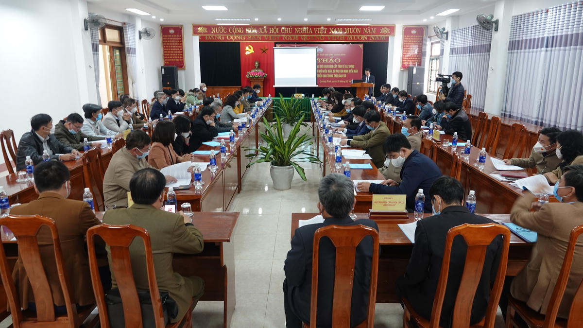 Quang cảnh hội thảo đánh giá kết quả 1 năm thực hiện mô hình điểm do Mặt trận tỉnh Quảng Bình phát động và tổ chức.