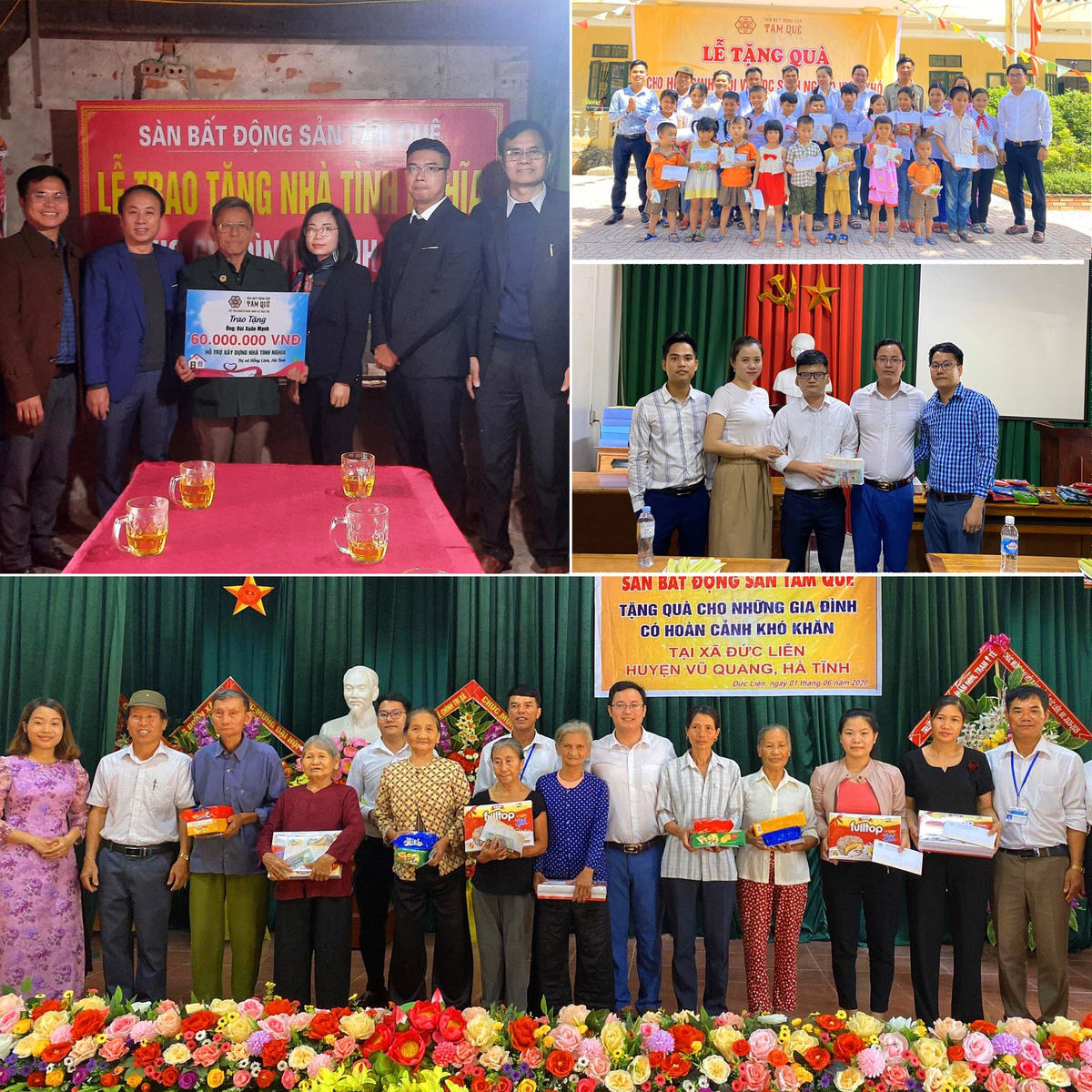 Tặng quà cho các địa phương tại Hà Tĩnh.