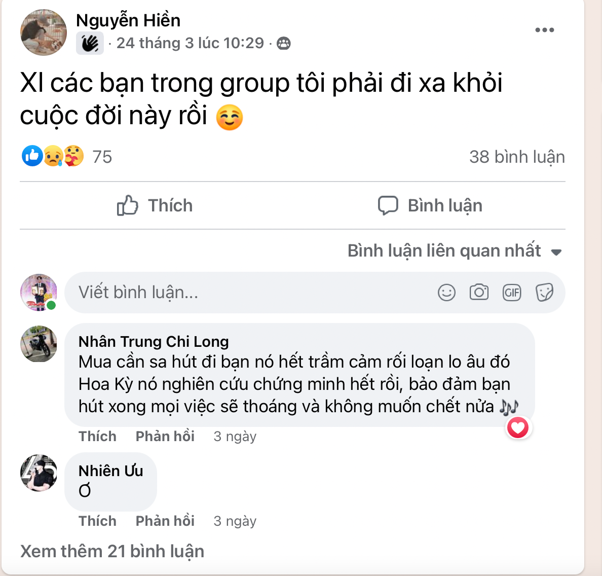 Những bài viết thường xuyên chia sẻ thông tin tiêu cực, độc hại...