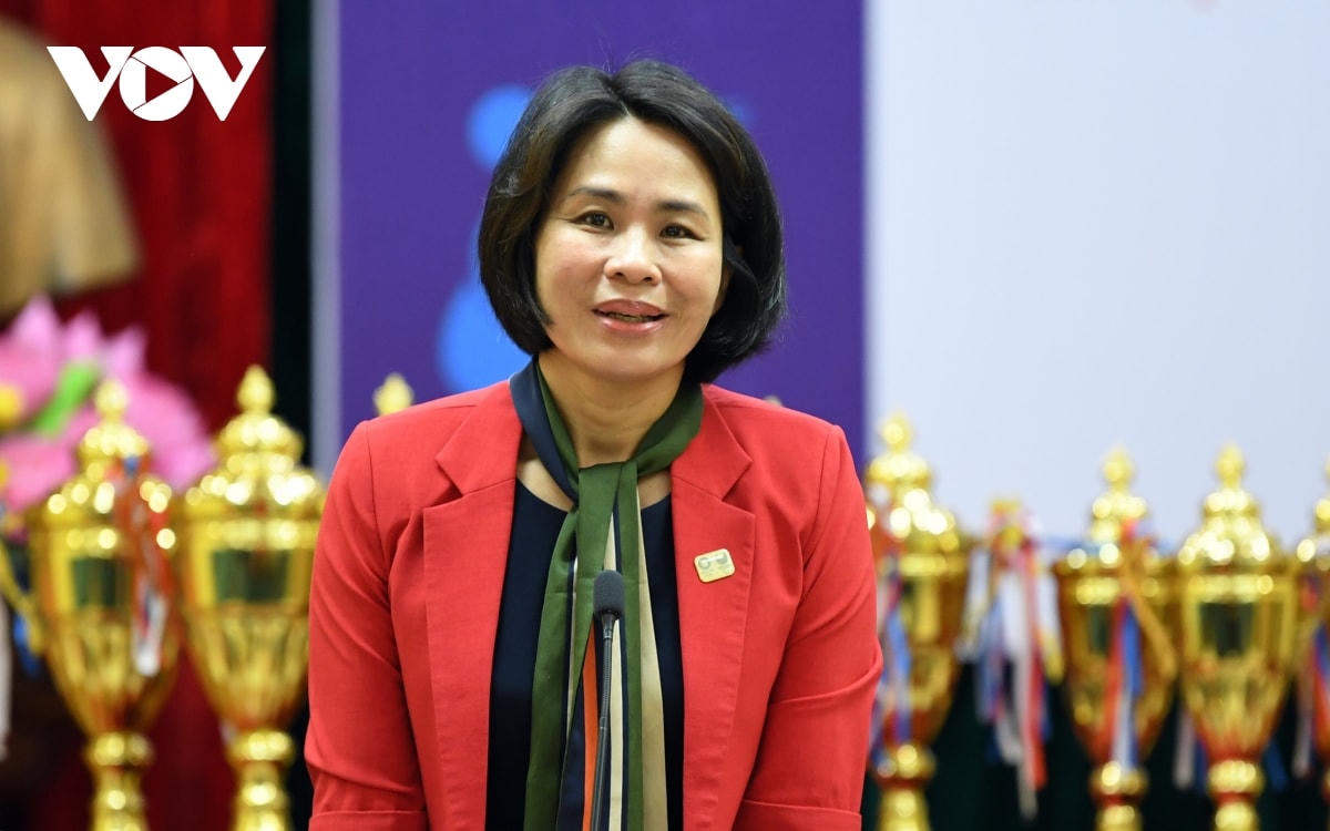 Bà Lê Thị Hoàng Yến, Phó Tổng cục trưởng Tổng cục TDTT hy vọng các vận động viên sẽ thi đấu với phong độ cao nhất ở giải sắp tới. Ảnh: Dương Thuật.