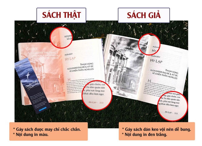 Sách giả chất lượng in kém hơn so với sách thật.