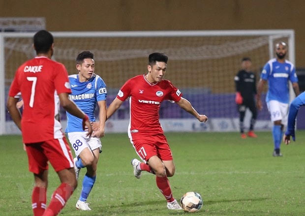 Viettel đang chạm một tay vào chức vô địch V-League 2020. (Ảnh: Hiển Nguyễn/Vietnam+).