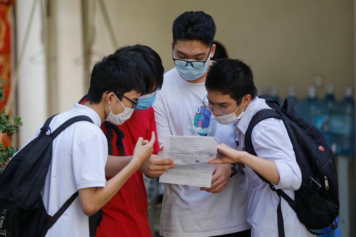Thí sinh dự thi tốt nghiệp THPT lần 1- năm 2021. Ảnh: Phạm Quang Vinh.