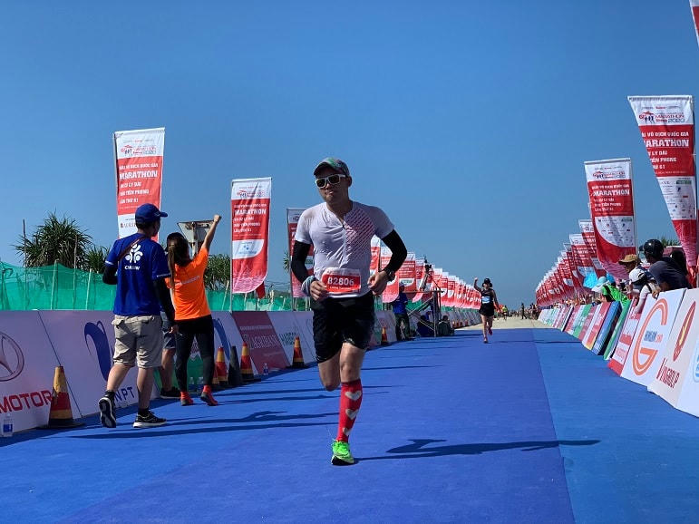 Khu vực xuất phát chạy ở giải vô địch quốc gia Marathon lần thứ 61.