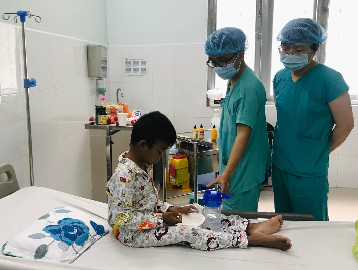 Sau phẫu thuật, bệnh nhi đã hồi phục.