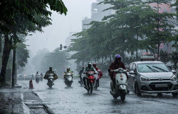 Khu vực Hà Nội có mưa rải rác, độ ẩm cao