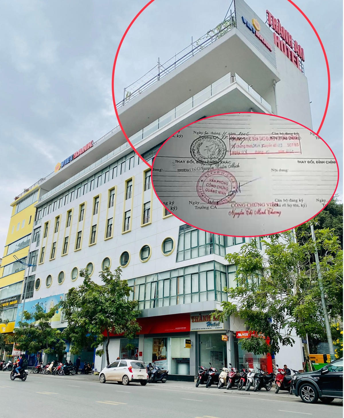 Văn phòng công chứng Quảng Ninh có trụ sở tại TP Cẩm Phả nhưng lại hoạt động trái phép tại tầng 7 tòa nhà T.A (25/4, TP Hạ Long).