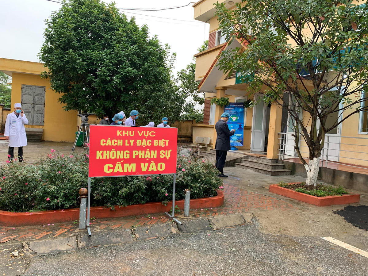 Khu vực cách ly tại Bệnh viện đa khoa tỉnh Vĩnh Phúc. Ảnh: Thuý Hà.