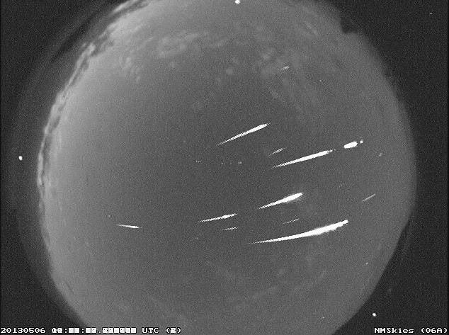 Sao băng Eta Aquarid được chụp tại trạm NASA All Sky Fireball Network ở Tennessee, Mỹ vào tháng 5/2013. Ảnh: NASA.