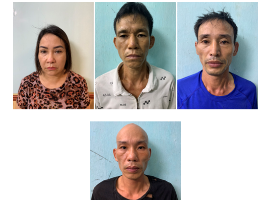 Nhóm 4 đối tượng tại Công an quận Ngô Quyền.