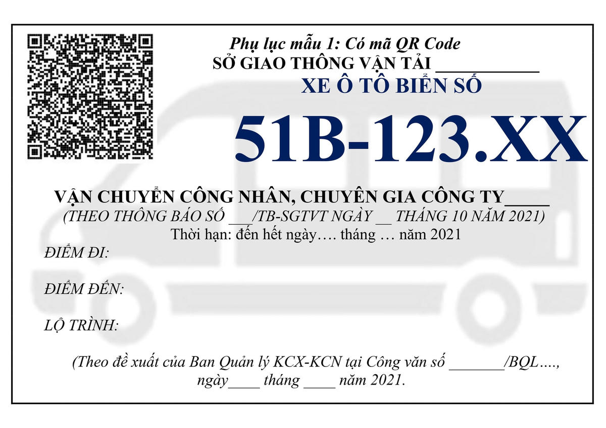 Phụ lục mẫu dành cho trường hợp có QR Code.