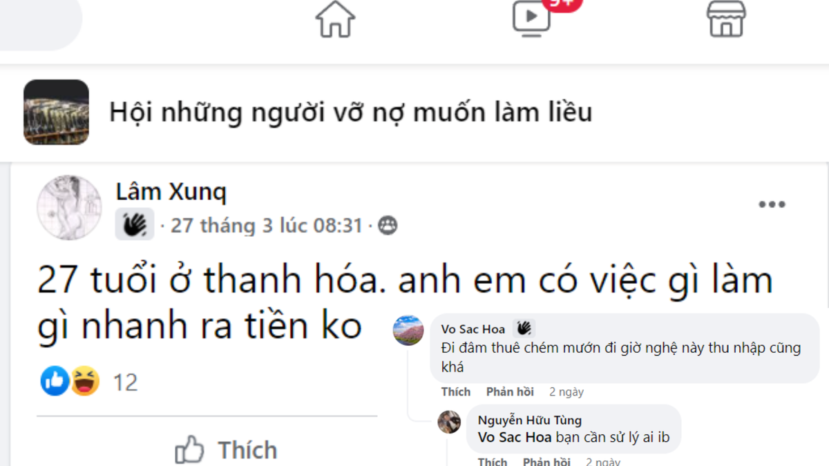 Thay vì khuyên bảo nhau làm ăn, các thành viên nhóm lại rủ nhau đi đâm thuê chém mướn kiếm tiền.