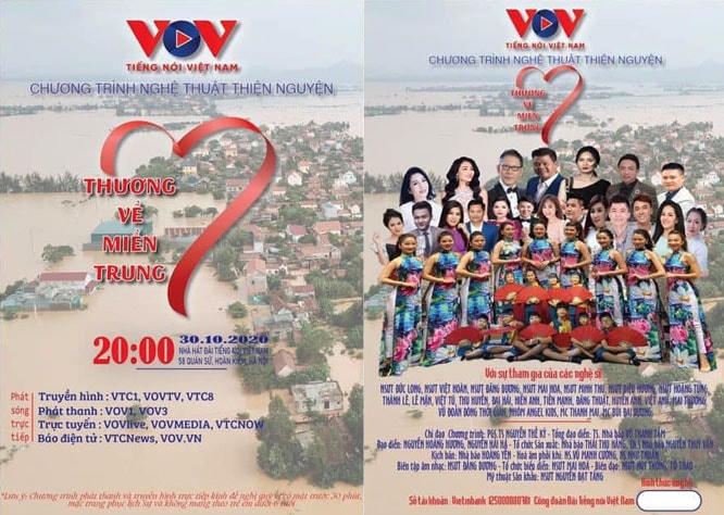 Chương trình nghệ thuật thiện nguyện “Thương về miền Trung” được tổ chức vào ngày 20h ngày 30/10 tới đây.
