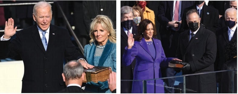 Tổng thống Mỹ Joe Biden và Phó Tổng thống Kamara Harris tuyên thệ.