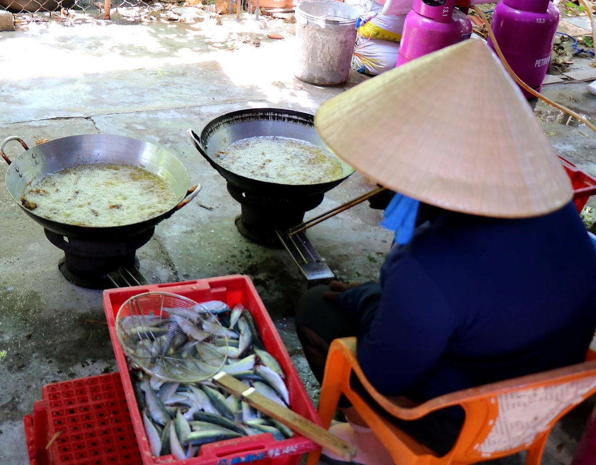 Để có cá tươi ngon, nhóm thiện nguyện đã đến cảng cá Thuận An chọn mua cá từ sớm.