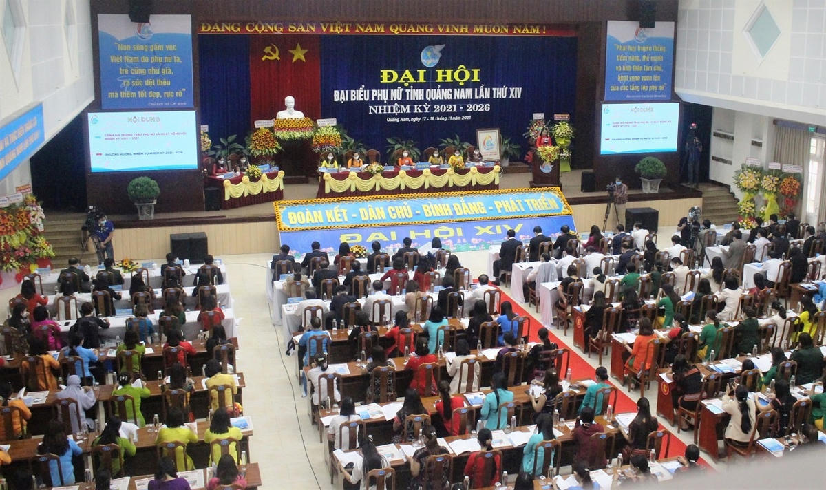 Quang cảnh Đại hội Đại biểu phụ nữ tỉnh Quảng Nam lần thứ XIV.