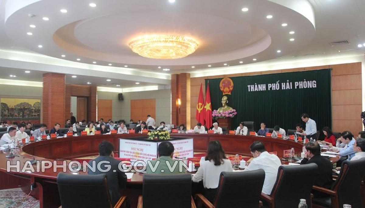 BCĐ về bầu cử Thành ủy Hải Phòng họp về tổ chức bầu cử đại biểu Quốc hội khóa XV, bầu cử đại biểu HĐND TP nhiệm kỳ 2021 - 2026. Ảnh: Haiphong.gov.vn